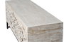 GINER Y COLOMER Coffre en bois de manguier et métal, finition blanc vieilli, ouverture supérieure, 50 x 116 x 40 cm